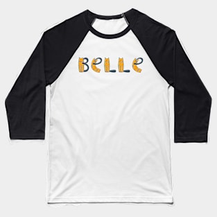 Belle | Girl Name | Cat Lover | Cat Illustration Baseball T-Shirt